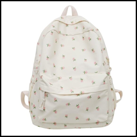 Canvas Backpack Daypack Casual Floral Print Adjustable Straps Lightweight Travel main image 7